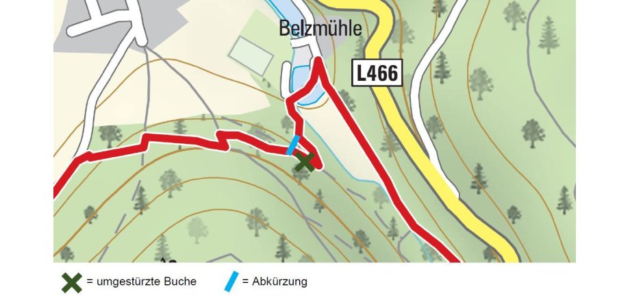Umleitung Wanderroute