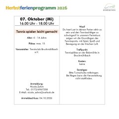 Abbildung des Ferienprogramm in den Herbstferien