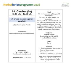 Abbildung des Ferienprogramm der Herbstferien