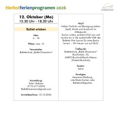 Abbildung des Ferienprogramm in den Herbstferien 