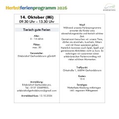 Abbildung des Ferienprogramm der Herbstferien
